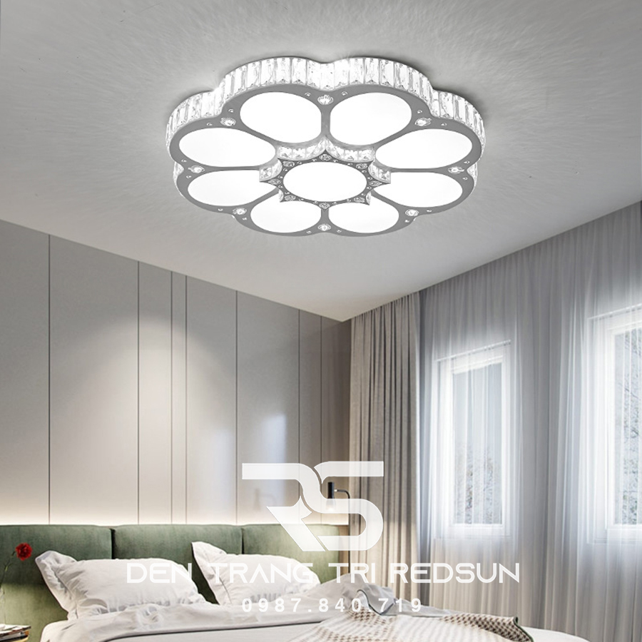 Đèn Mâm Mica Pha Lê Ốp Trần Phòng Khách Hiện Đại MKPL-043