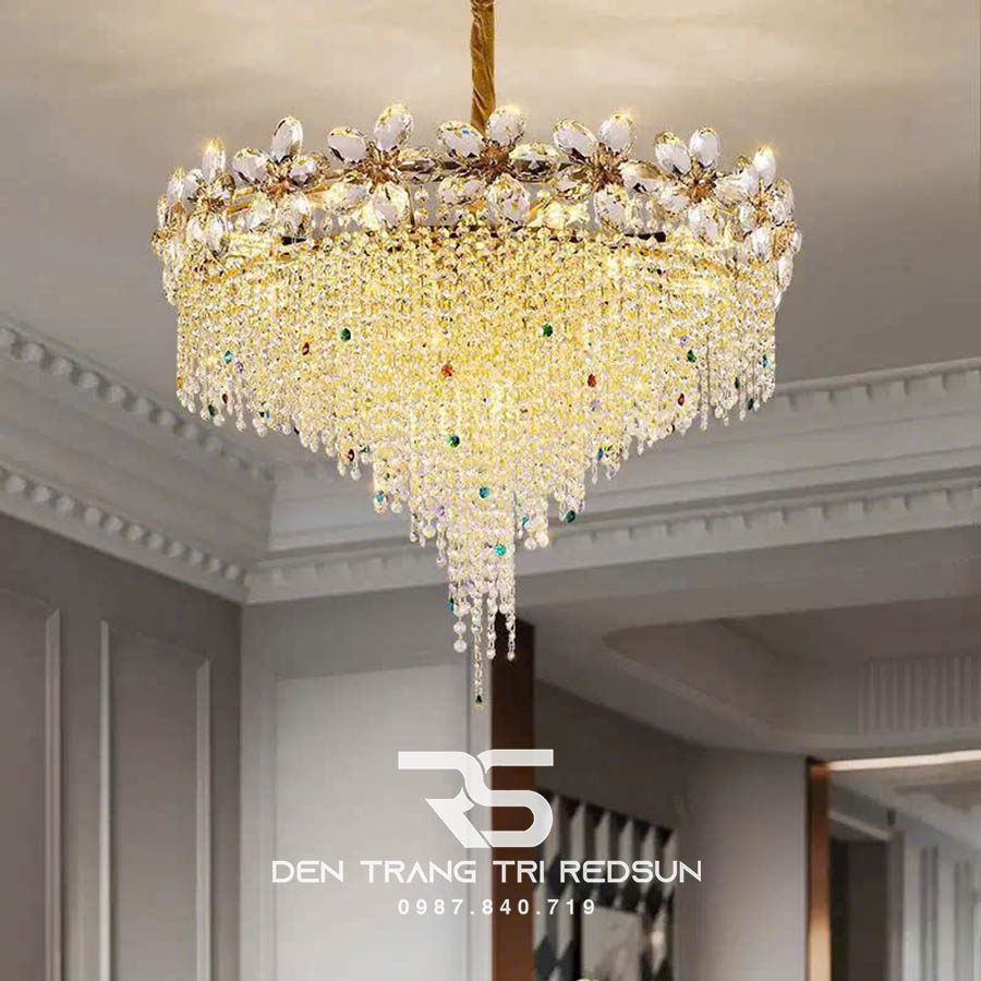 Đèn Chùm Pha Lê Lắp Phòng Khách, Phòng Ăn Hiện Đại Dáng Tròn L8686