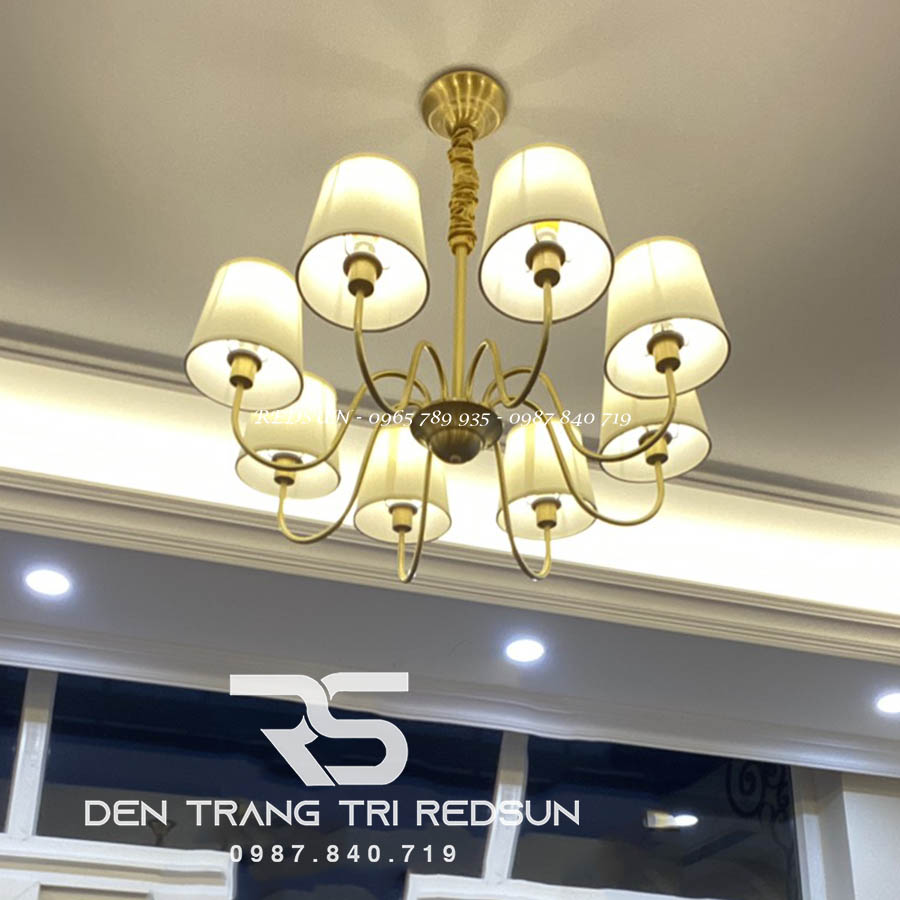 Đèn Chùm Phòng Khách Hiện Đại Phong Cách Indochine Khung Đồng DC-1027
