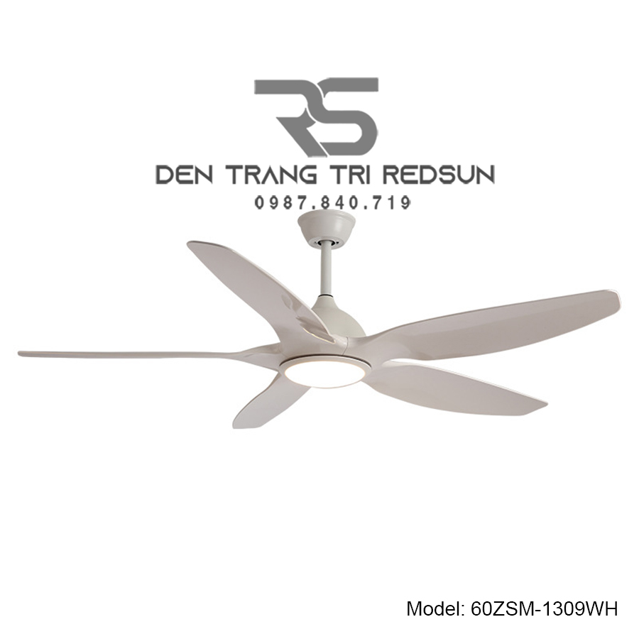 Quạt Trần Đèn Trang Trí Phòng Khách, Phòng Ngủ - 60ZSM-1309WH