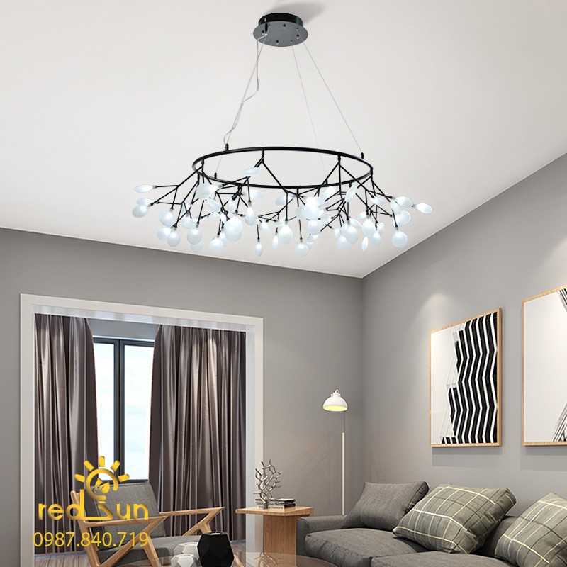 Chùm Hera dáng tròn 63 lá thủy tinh DC-L001