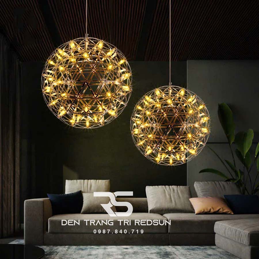 Đèn Thả Trần Lắp Thông Tầng, Phòng Khách, Khách Sạn, Nhà Hàng Phong Cách Bắc Âu Hiện Đại Cầu LED Sao  DC-T106