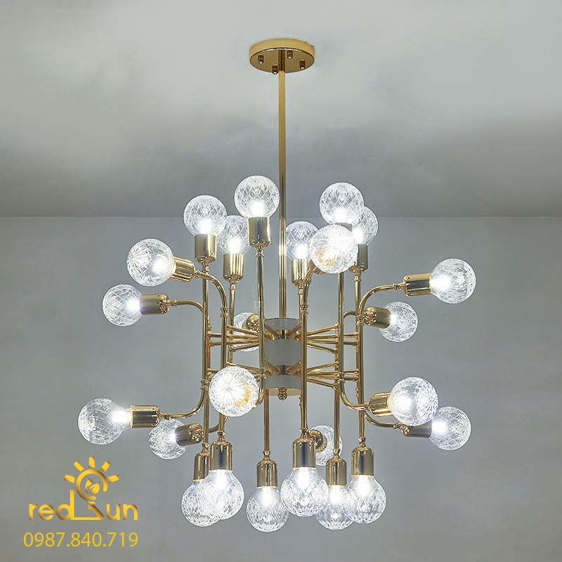 Đèn chùm Nordic tay thủy tinh DC-T057