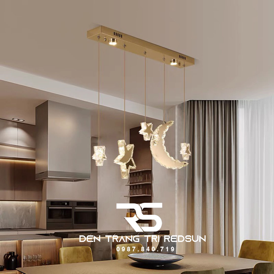 Đèn Thả Pha Lê Bàn Ăn, Bàn Đảo Hiện Đại TPL078