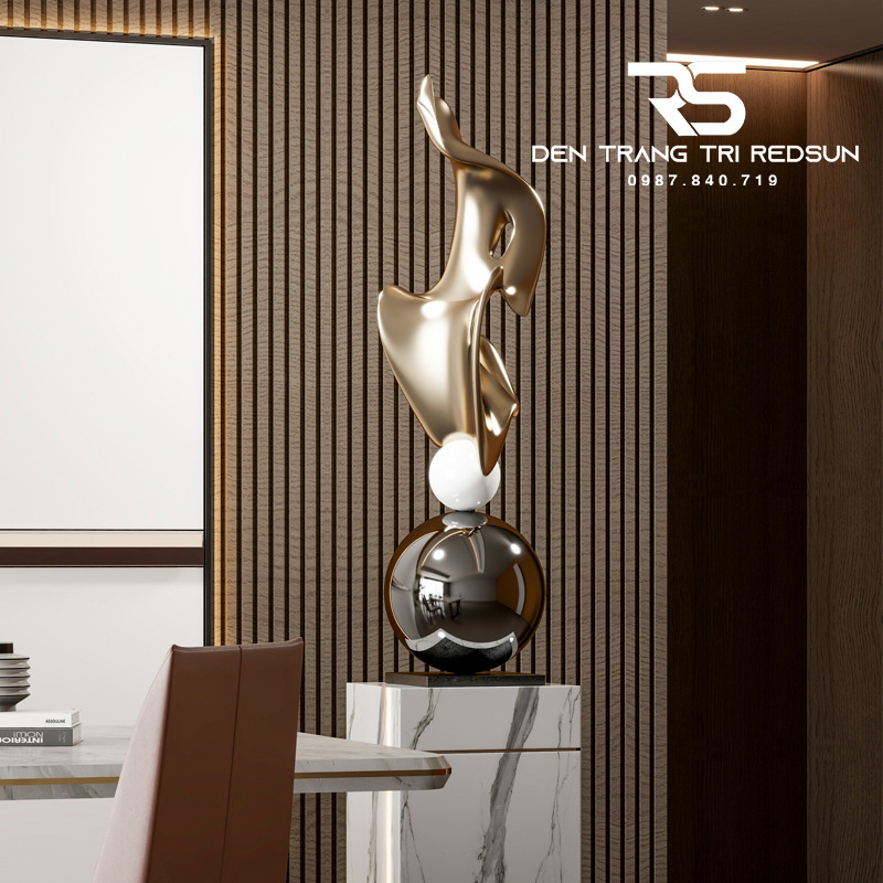 Đồ Trang Trí  Nghệ Thuật Phòng Khách, Hành Lang, Sảnh Chờ Nhà Hàng, Khách Sạn Điêu Khắc Dạng Hình Học DDC-ZG002