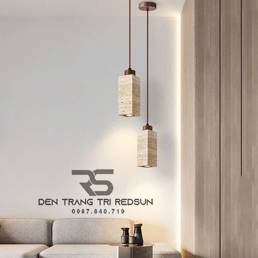 Đèn Thả Trần Phòng Ăn, Phòng Ngủ Phong Cách Wabisabi Hình Khối Chữ Nhật CDT-1059