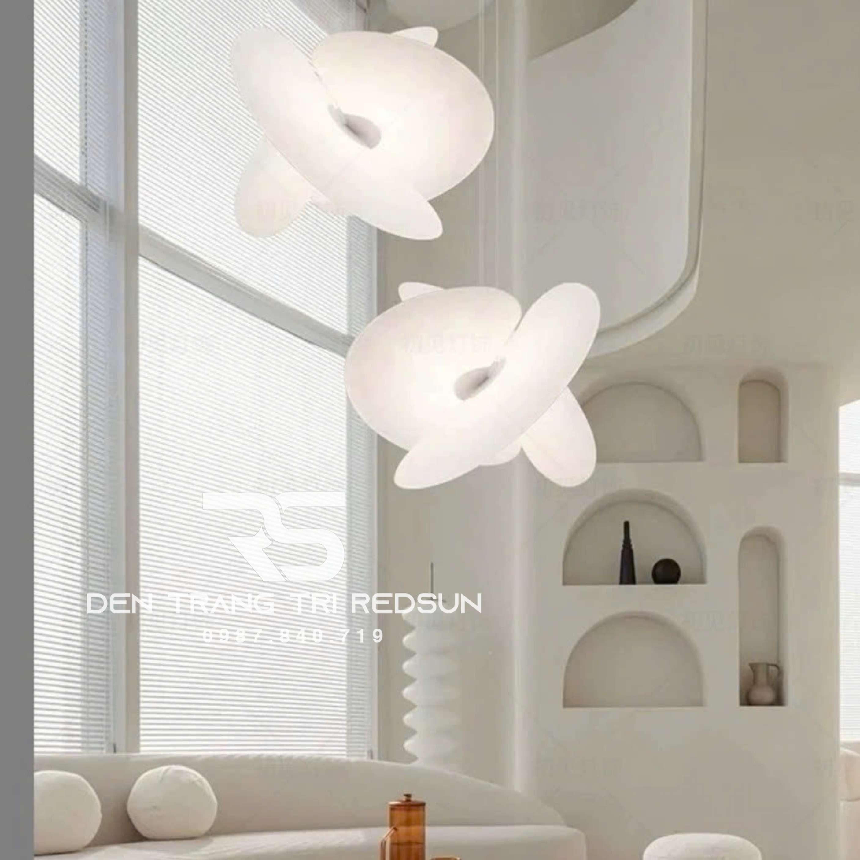 Đèn Chùm Trang Trí Phòng Khách Phòng Ngủ Phòng Ăn Ba Lá Phong Cách Bắc Âu DC-T095