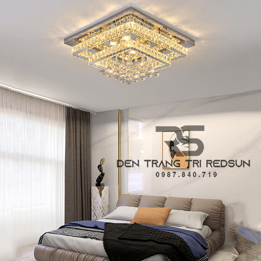 Đèn Mâm Pha Lê Ốp Trần Phòng Khách Hiện Đại M9206