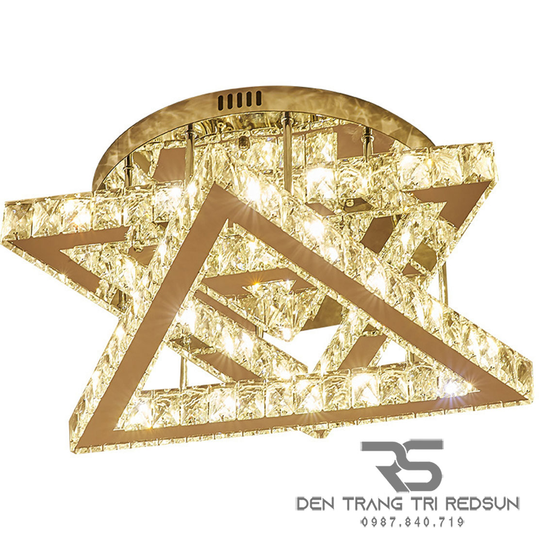 Đèn Mâm Pha Lê Ốp Trần Phòng Khách Hiện Đại M9217