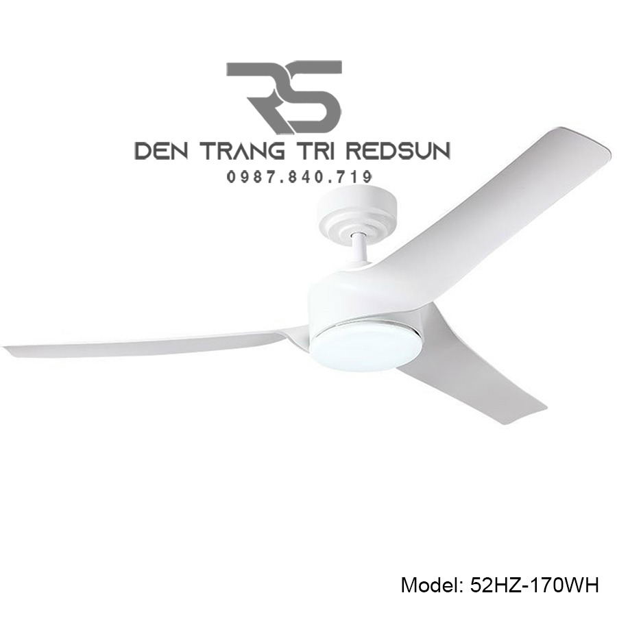 Quạt Trần Đèn Trang Trí Phòng Khách, Phòng Ngủ - 52HZ-170WH