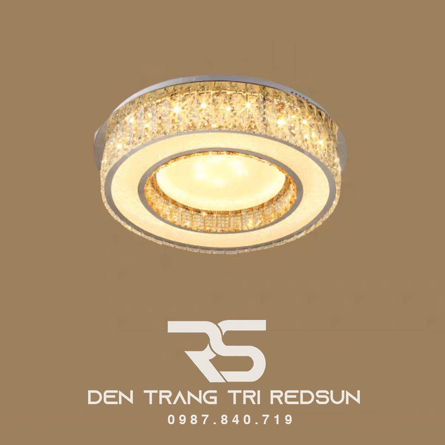 Đèn Mâm Mica Pha Lê Ốp Trần Phòng Khách Hiện Đại MKPL-066