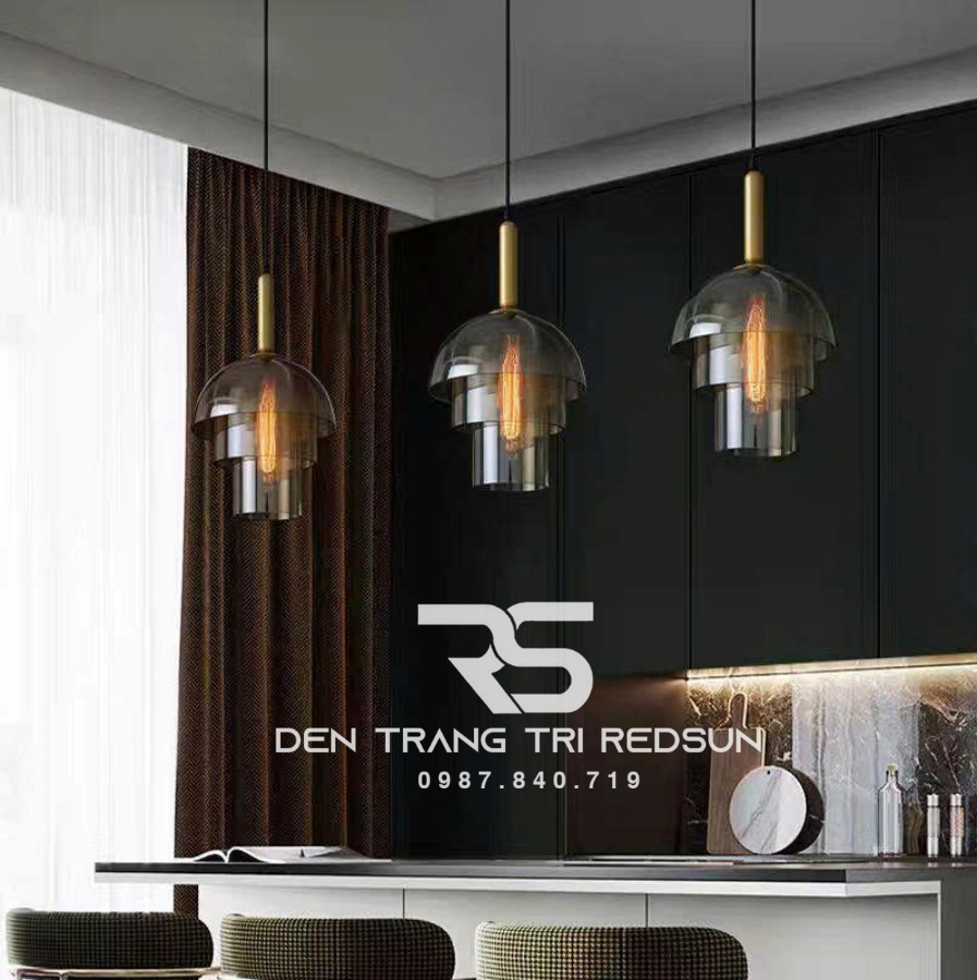 Đèn Thả Bàn Ăn Hiện Đại Phong Cách Retro Chất Liệu Thủy Tinh CDT-1043