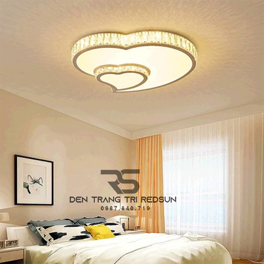 Đèn Mâm Mica Pha Lê Ốp Trần Phòng Khách Hiện Đại MKPL-033