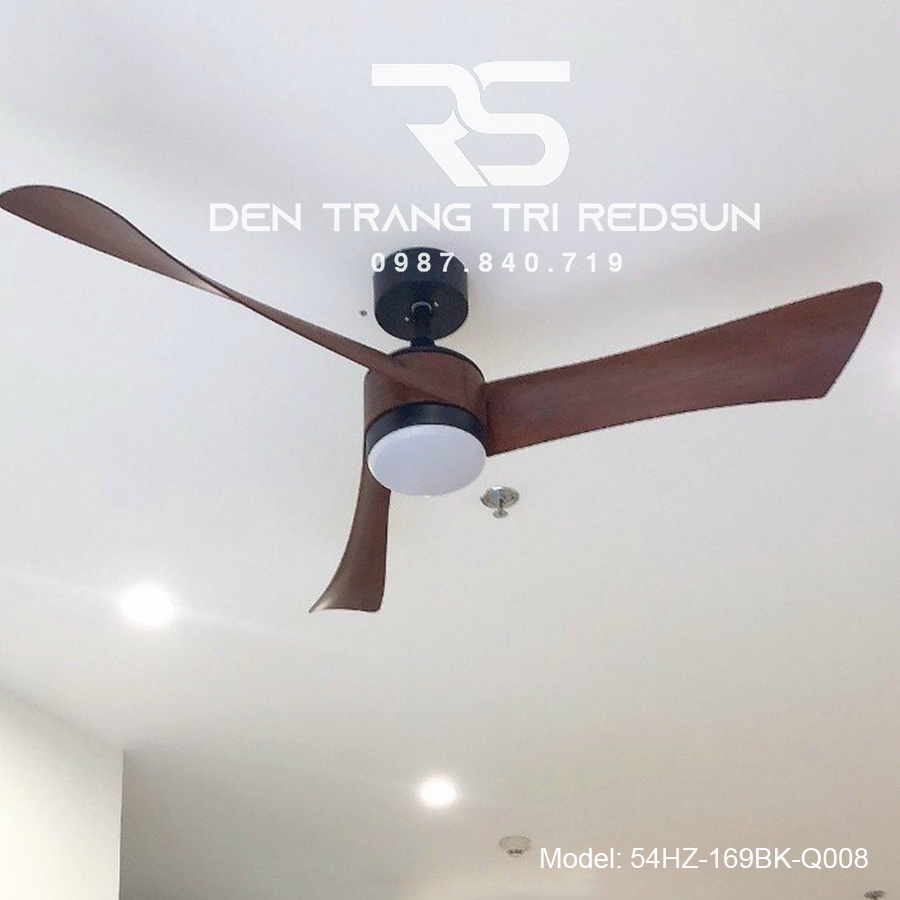 Quạt Trần Đèn Trang Trí Phòng Khách, Phòng Ngủ - 54HZ-169BK-Q008