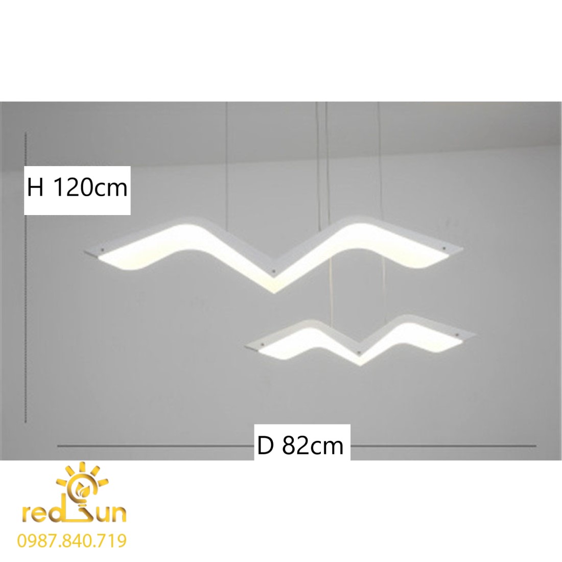 Chao đèn thả cánh cò đôi CDT-T026