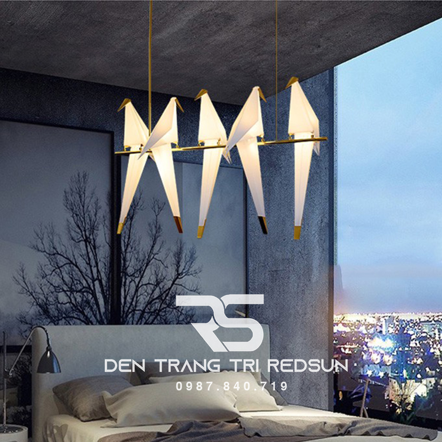 Đèn Thả Trần Phòng Khách, Phòng Ngủ, Bàn Ăn Hiện Đại Phong Cách Bắc Âu Sáng Tạo Hình Hạc Giấy DC-5081/5