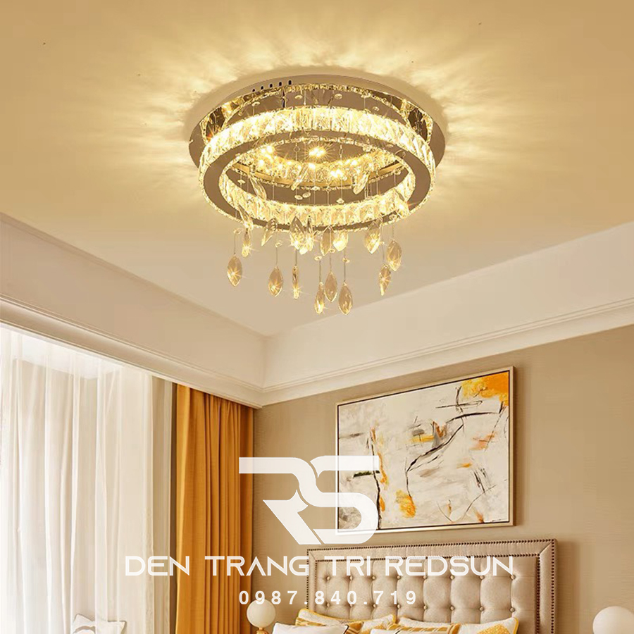 Đèn Mâm Pha Lê Ốp Trần Phòng Khách Hiện Đại M9226