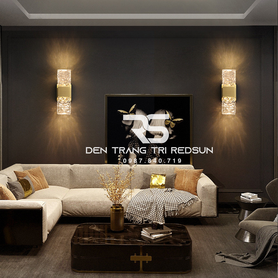 Đèn Tường Trang Trí Phòng Khách, Phòng Ngủ, Cầu Thang Phong Cách Bắc Âu Chất Liệu Pha Lê DT-1024