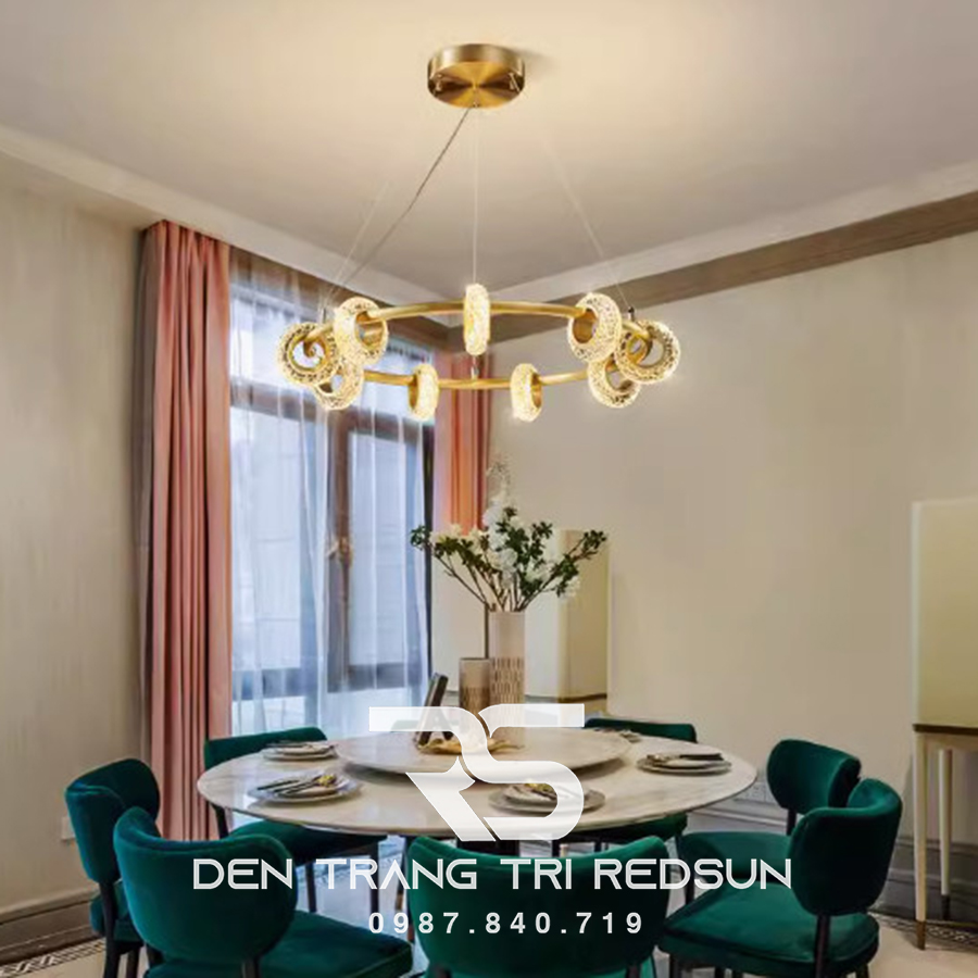 Đèn Chùm Phòng Khách Hiện Đại Phong Cách Bắc Âu Choá Pha Lê DC-BTTK108T9