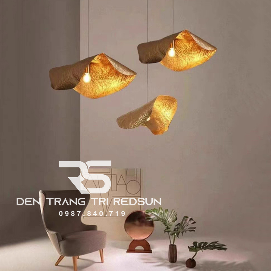 Đèn Thả Trần Hiện Đại Bắc Âu Lá Sen Đồng CDT-T037