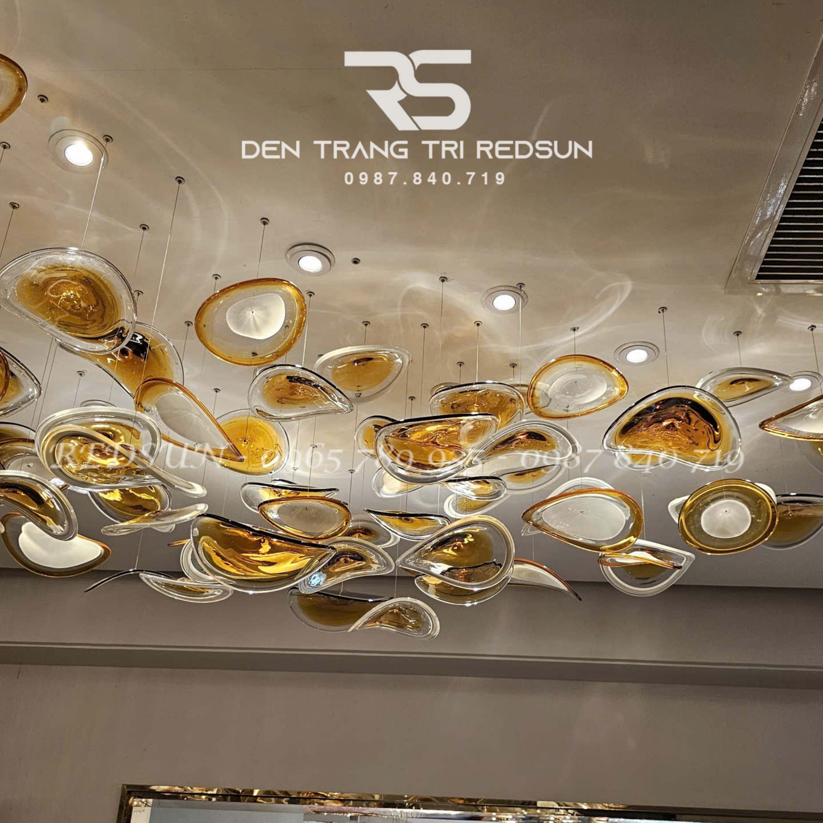 Đèn Thả Thiết Kế Cho Khách Sạn, Hành Lang, Biệt Thư, Phòng Khách, Phòng Ăn Hình Lá HTK-NK001