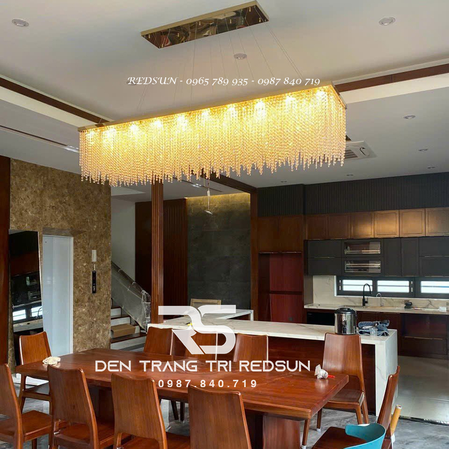 Đèn Mâm Pha Lê Ốp Trần Phòng Khách Hiện Đại MV9195