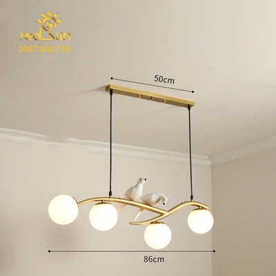 Đèn thả ngang 2 chim trang trí bàn ăn TH750