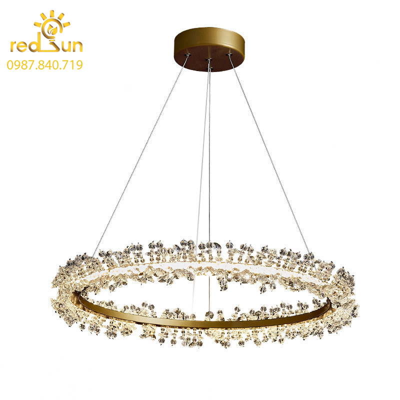 Đèn chùm 3 vòng hoa pha lê phong cách Bắc Âu DC-2920