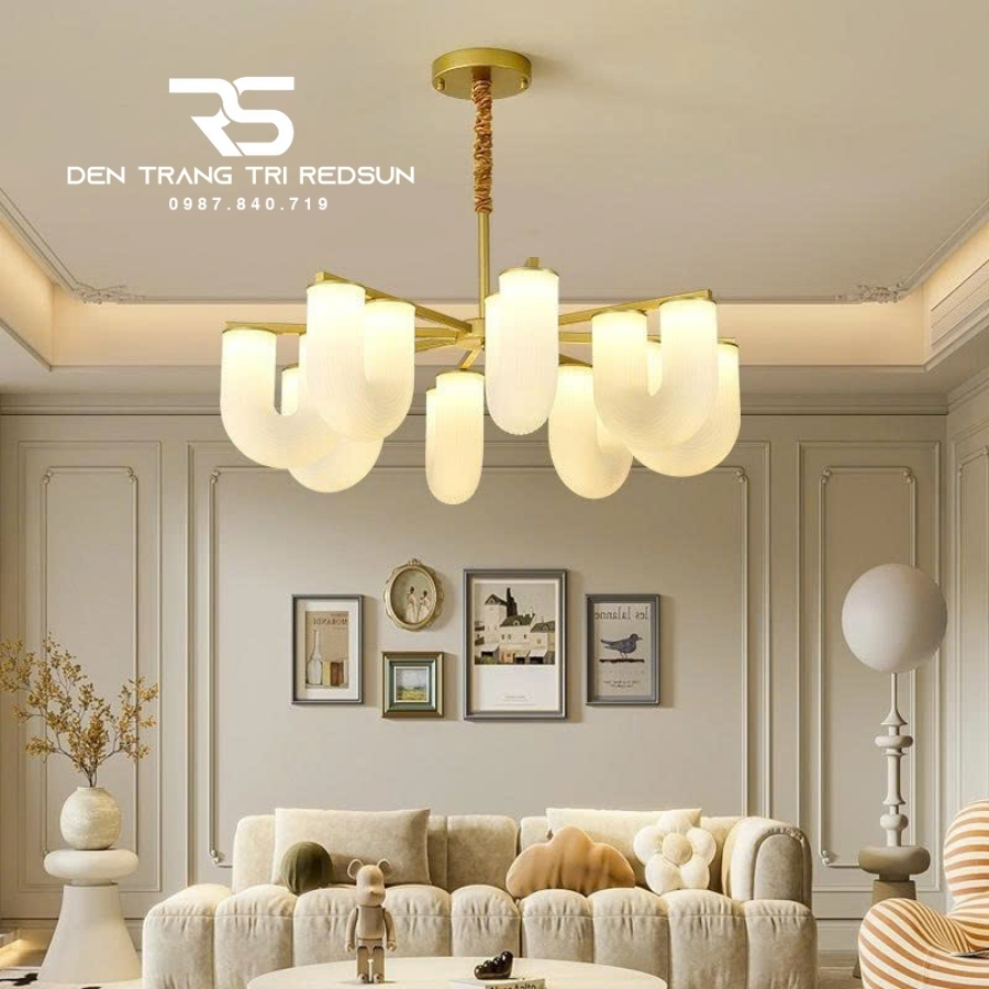 Đèn Chùm Trang Trí Phòng Khách, Sảnh Chờ, Phòng Ăn, Phòng Ngủ Hình Chữ U Phong Cách Bắc Âu DC-T110