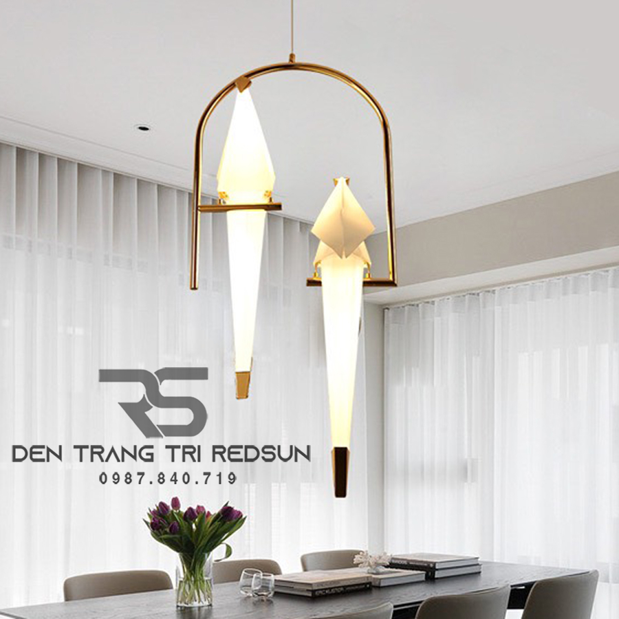 Đèn Thả Trần Phòng Khách, Phòng Ngủ, Bàn Ăn Hiện Đại Phong Cách Bắc Âu Sáng Tạo Hình Hạc Giấy DC-5081/2