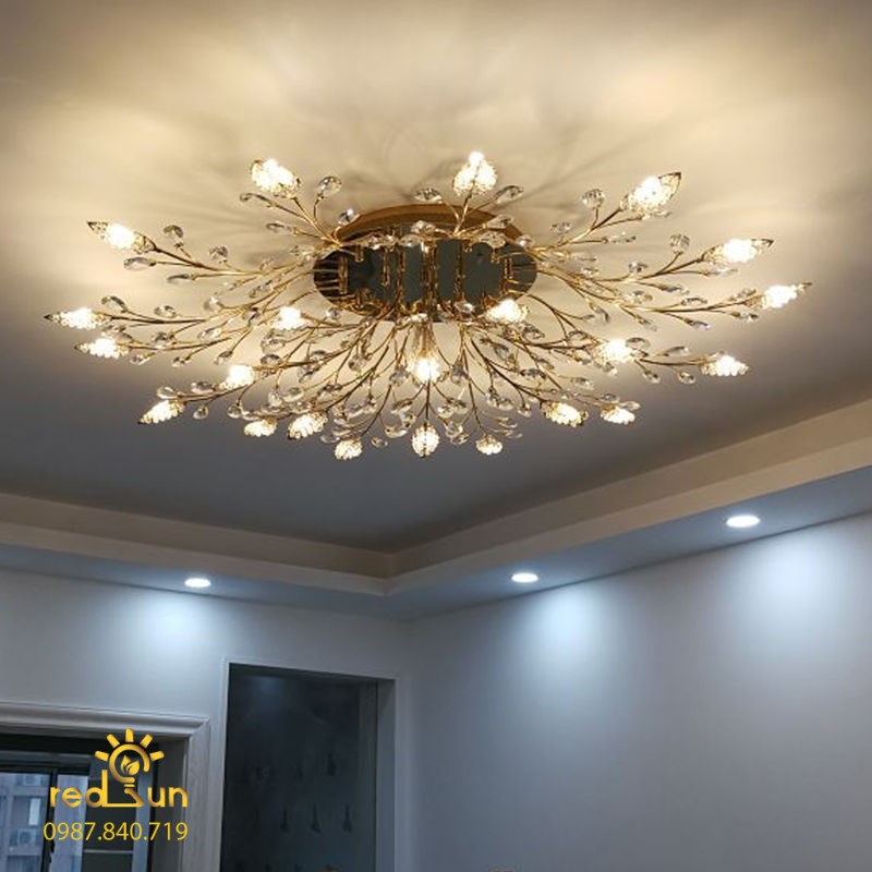 Mâm ốp trần cánh pha lê OP-005