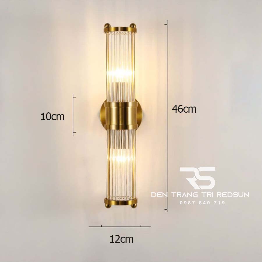 Đèn Tường Trang Trí Phòng Khách, Phòng Ngủ, Cầu Thang Phong Cách Bắc Âu Chất Liệu Pha Lê DTP-012