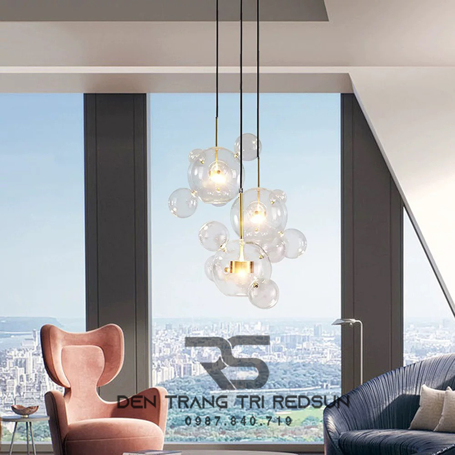 Đèn Thả Bàn Ăn Hiện Đại Phong Cách Bắc Âu Chóa Thủy Tinh CDT-L008