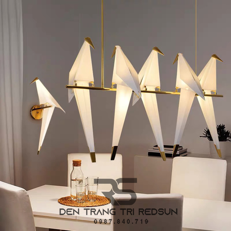 Đèn Thả Trần Phòng Khách, Phòng Ngủ, Bàn Ăn Hiện Đại Phong Cách Bắc Âu Sáng Tạo Hình Hạc Giấy DC-5081/5