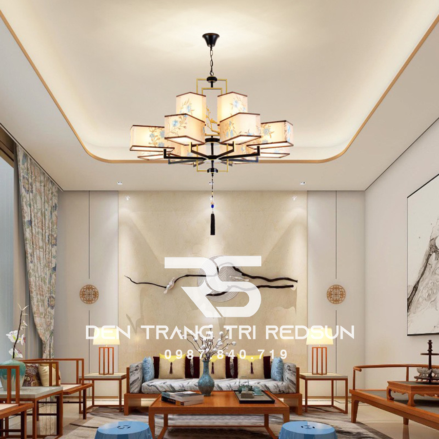 Đèn Chùm Phòng Khách Hiện Đại Phong Cách Indochine IDC-006