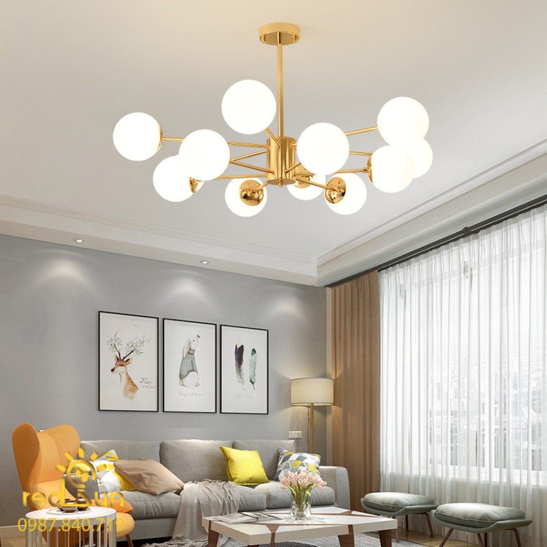 Chùm Nordic cầu sứ  DC-L015