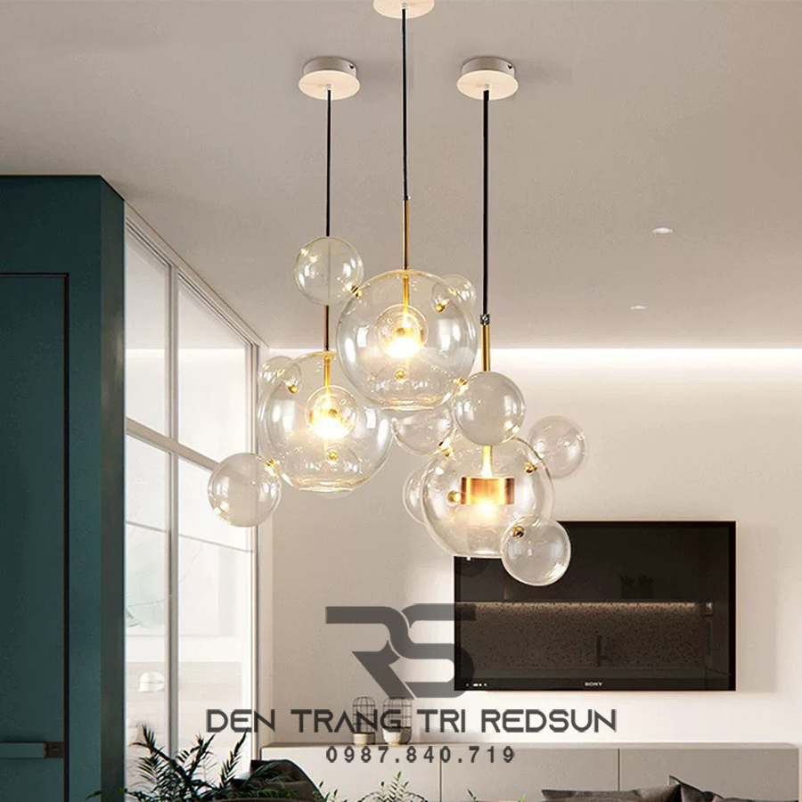 Đèn Thả Bàn Ăn Hiện Đại Phong Cách Bắc Âu Chóa Thủy Tinh CDT-L008
