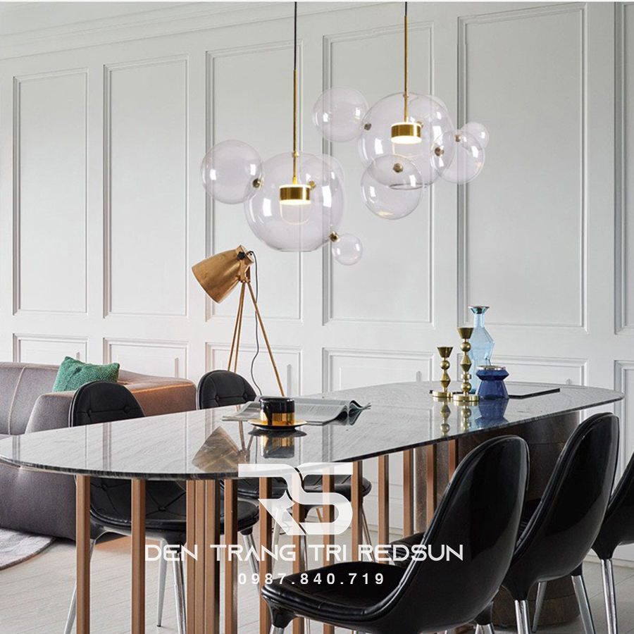 Đèn Thả Bàn Ăn Hiện Đại Phong Cách Bắc Âu Chóa Thủy Tinh CDT-L008