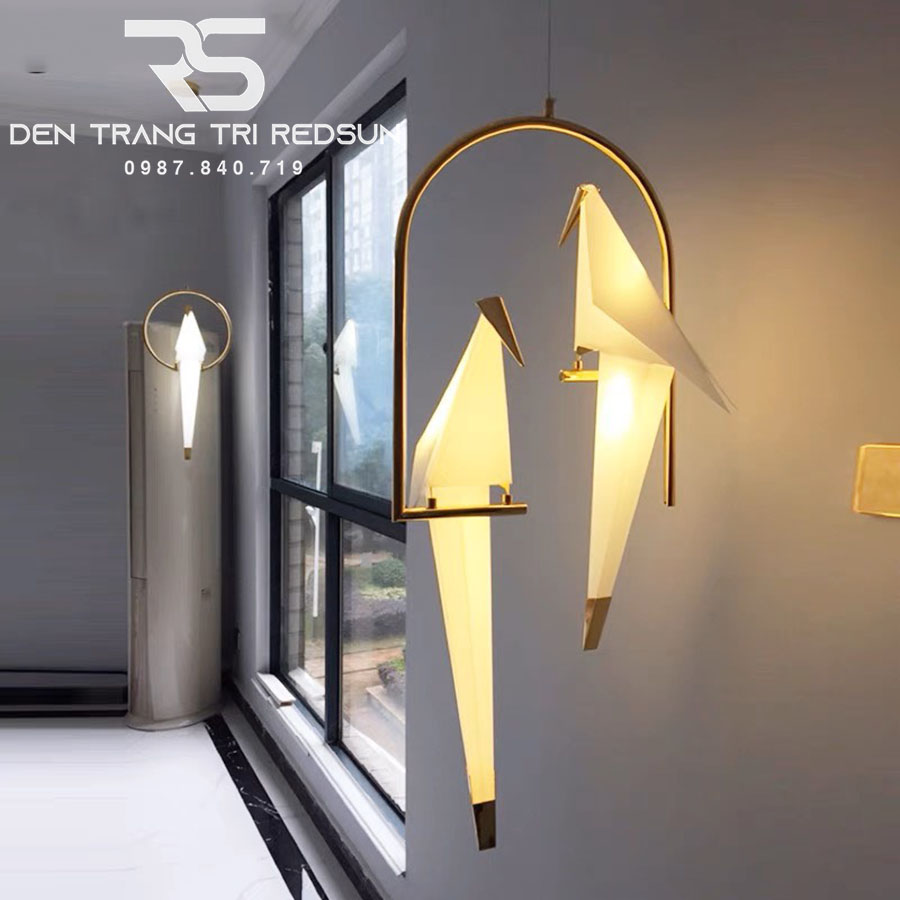 Đèn Thả Trần Phòng Khách, Phòng Ngủ, Bàn Ăn Hiện Đại Phong Cách Bắc Âu Sáng Tạo Hình Hạc Giấy DC-5081/2