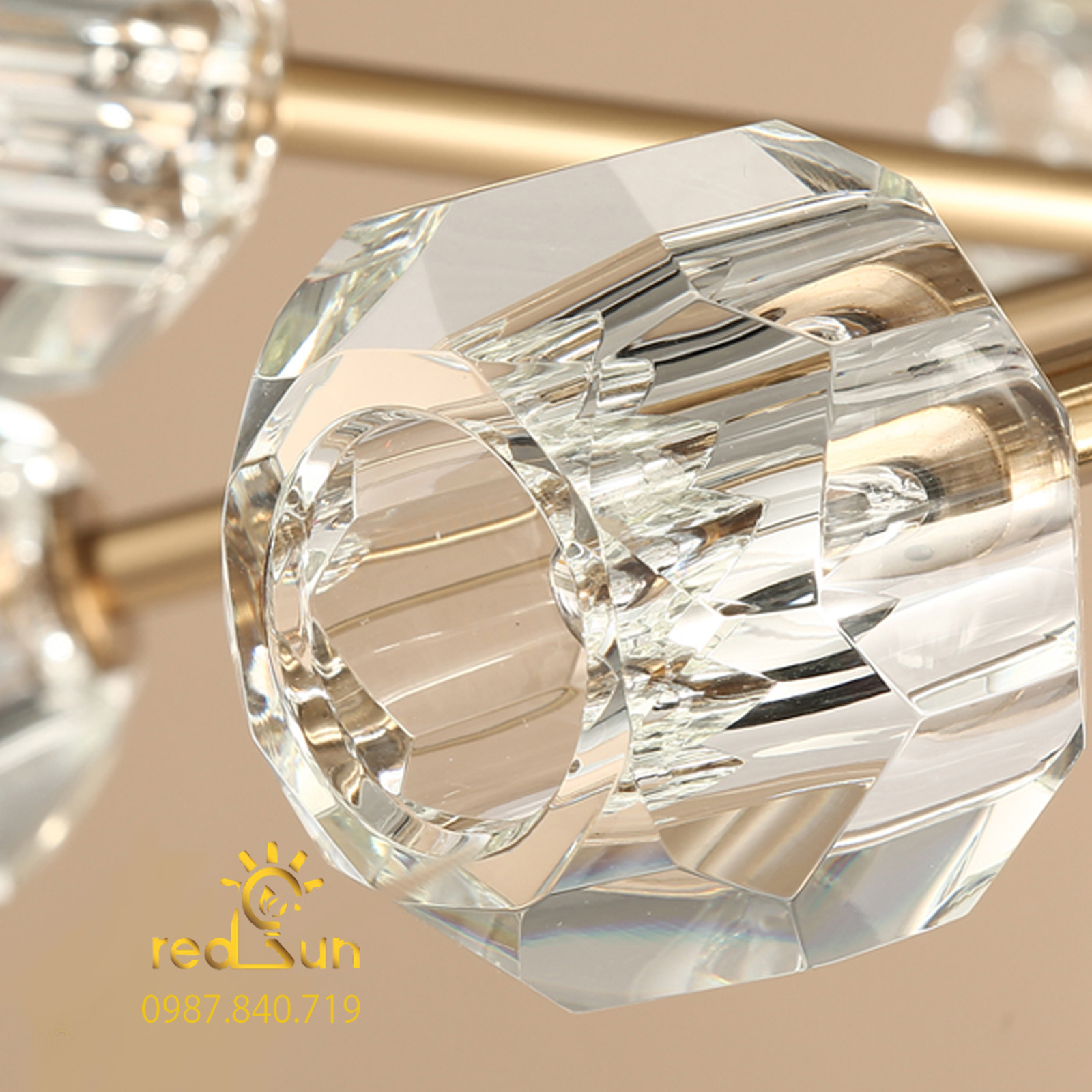 DC026 - Đèn chùm Nordic tay nhánh chóa thủy tinh