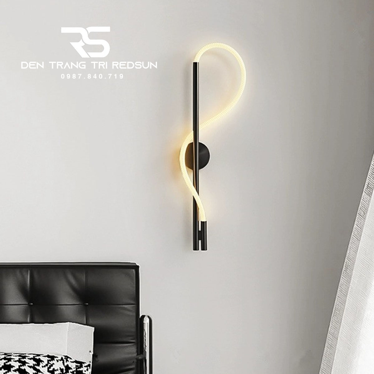 Đèn Tường Hiện Đại Trang Trí Phòng Khách, Phòng Ngủ, Cầu Thang Phong Cách Bắc Âu Thân Dài Ống LED Xoắn DT-125