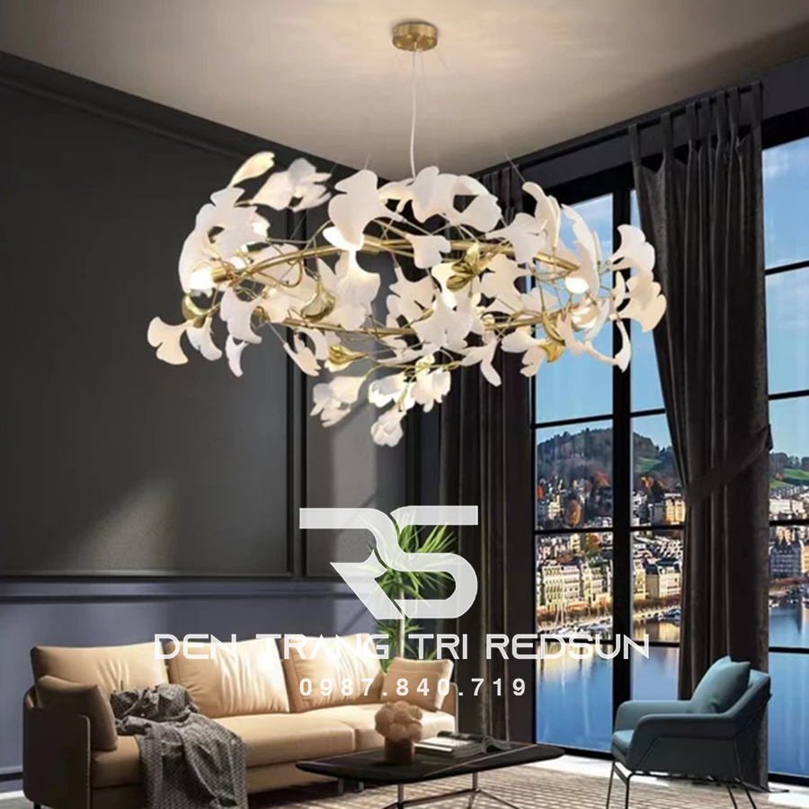 Đèn Chùm Phòng Khách Hiện Đại Phong Cách Bắc Âu Ginkgo Leaf DC-L059