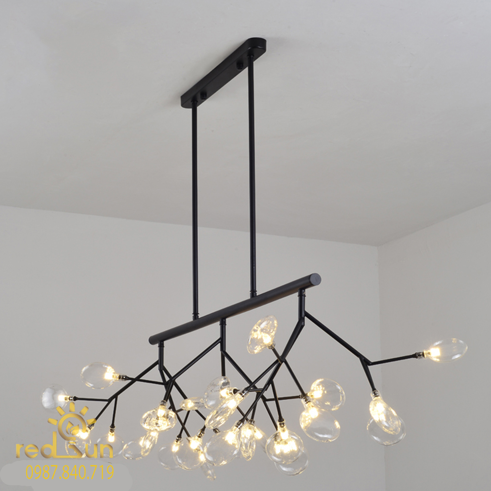 Chùm Hera thả ngang 27 lá DC-L014 (đen + khói)