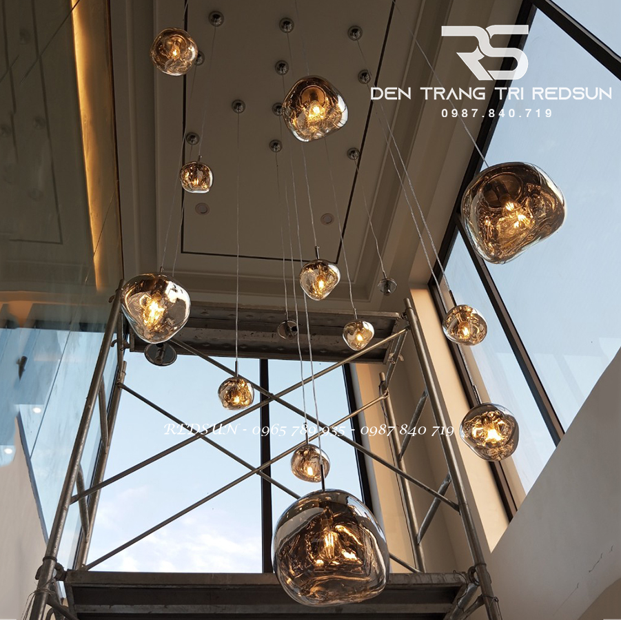 Đèn Thả Trần Hiện Đại Nham Thạch Phong Cách Bắc Âu Chất Liệu Thuỷ Tinh CDT-T053
