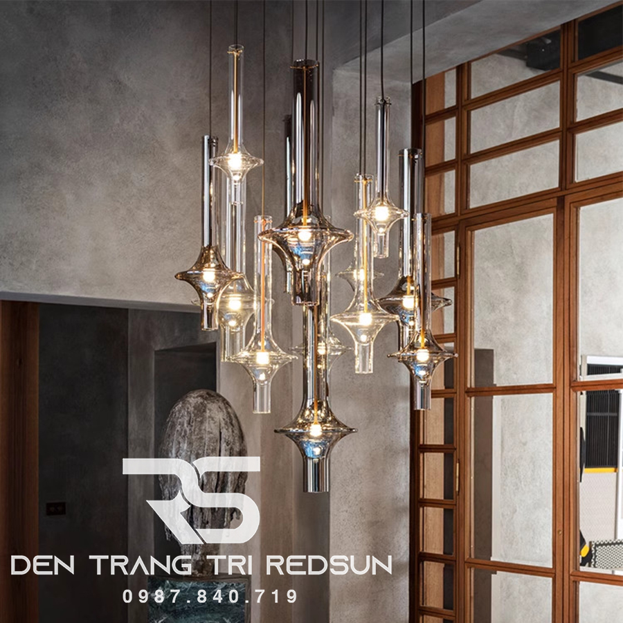 Đèn Thả Trần Hiện Đại Phong Cách Bắc Âu Hình Phi Tiêu Chất Liệu Thuỷ Tinh CDT-T054