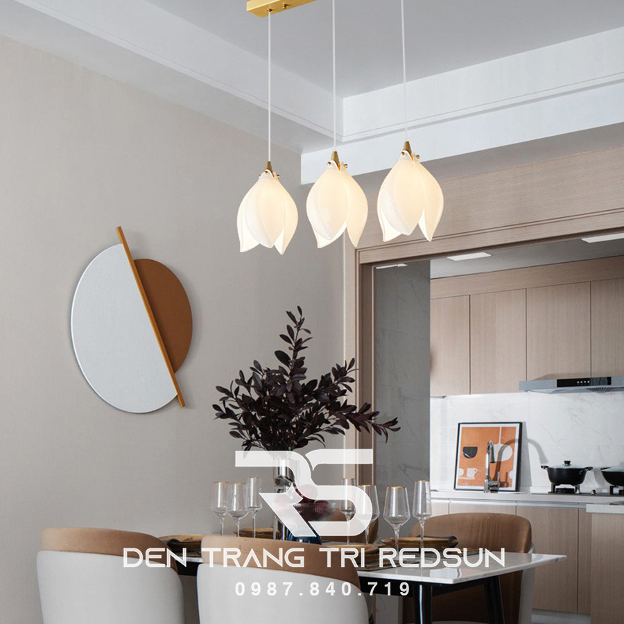 Đèn Thả Phong Cách Hiện Đại Hoa Mộc Lan Lắp Phòng Khách, Sảnh Chờ, Cầu Thang Thông Tầng HTK052
