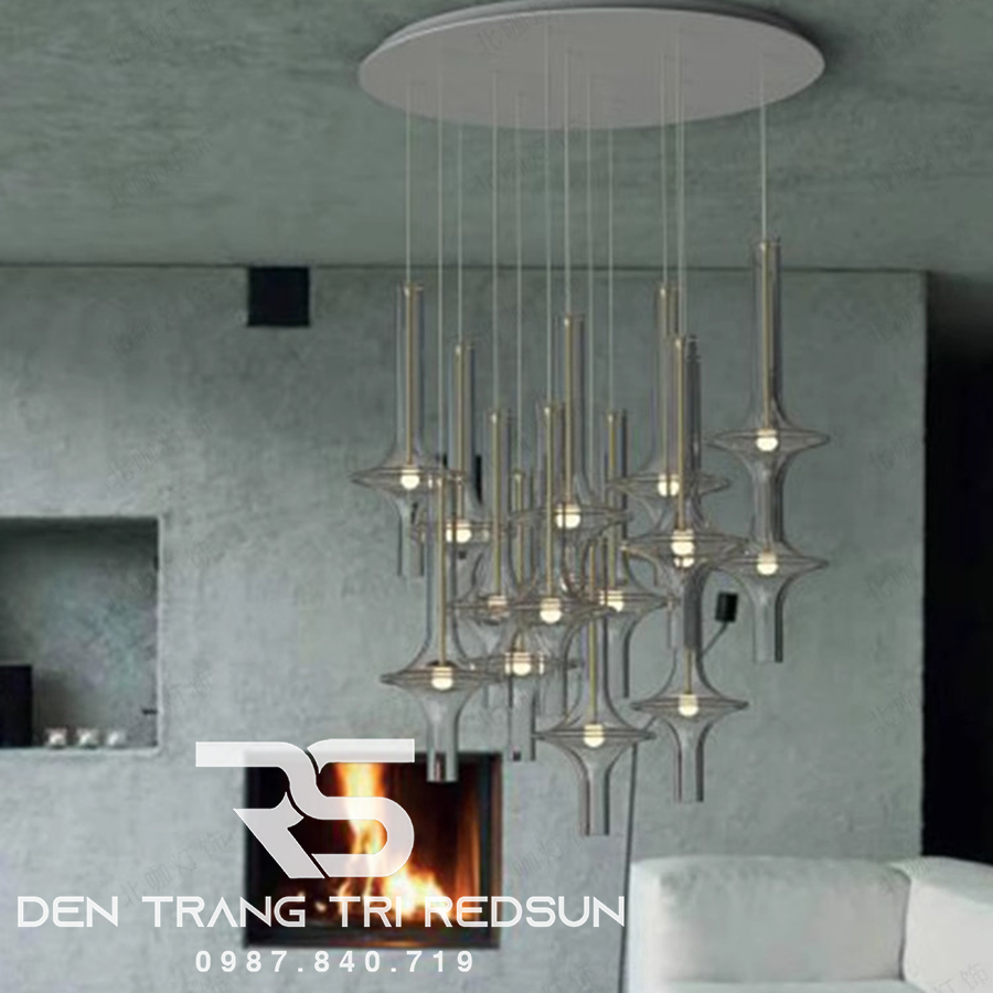 Đèn Thả Trần Hiện Đại Phong Cách Bắc Âu Hình Phi Tiêu Chất Liệu Thuỷ Tinh CDT-T054