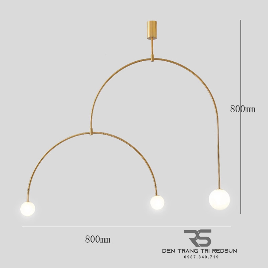 Đèn Thả Trần Hiện Đại Phong Cách Bắc Âu Dáng Vòng Cung DC-L002