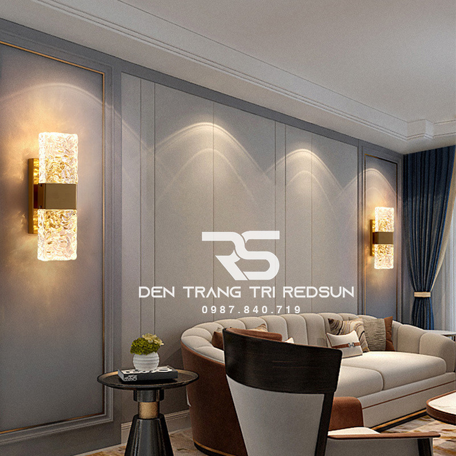Đèn Tường Trang Trí Phòng Khách, Phòng Ngủ, Cầu Thang Phong Cách Bắc Âu Chất Liệu Pha Lê DT-1024