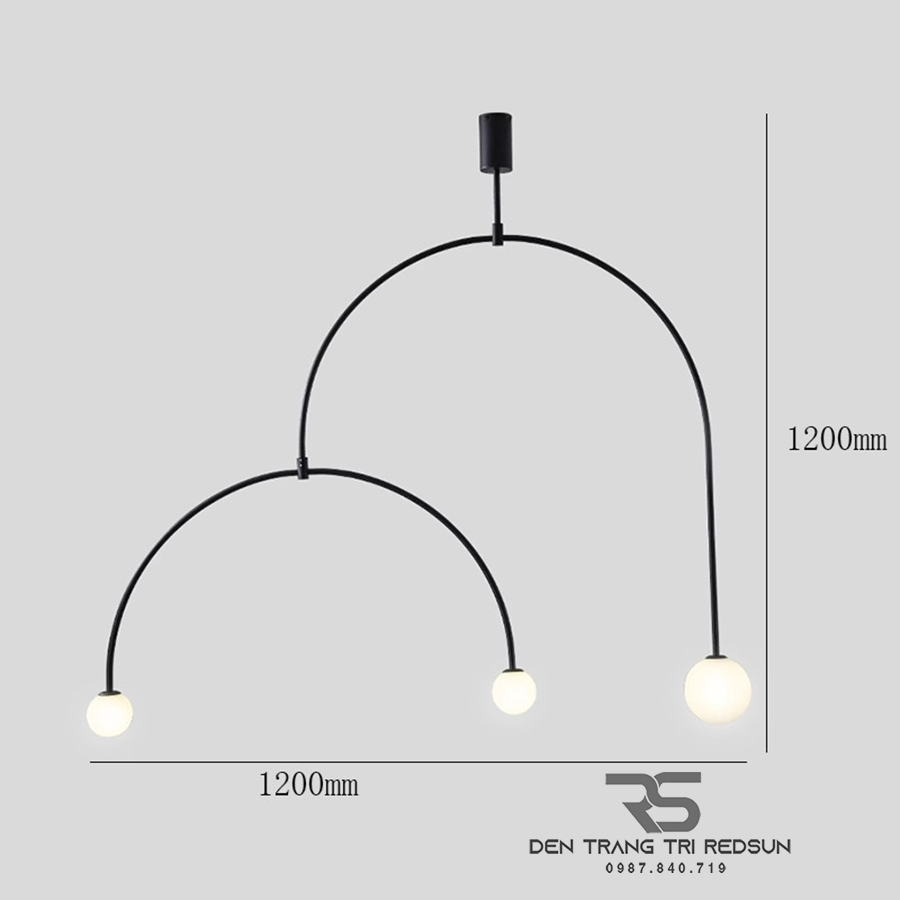 Đèn Thả Trần Hiện Đại Phong Cách Bắc Âu Dáng Vòng Cung DC-L002